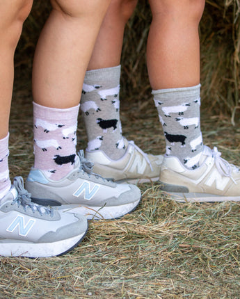 WHD socks Lavender Heather/Gray Heather / Medium WHD Fuzzy Sheep Socks | Gifts for Sheep Lovers | 1-Pack/2-Pack