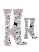 WHD socks Lavender Heather/Gray Heather / Medium WHD Fuzzy Sheep Socks | Gifts for Sheep Lovers | 1-Pack/2-Pack