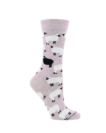 WHD socks Lavender Heather/Gray Heather / Medium WHD Fuzzy Sheep Socks | Gifts for Sheep Lovers | 1-Pack/2-Pack
