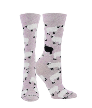WHD socks Lavender Heather / Medium WHD Sheep Crew Socks for Women & Men | Farm Animal Lover Socks, Barnyard Fun