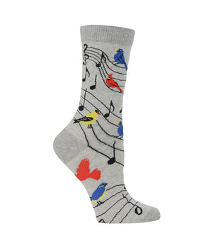 WHD socks Light Gray / Medium Bird Song Socks Perfect Bird Lovers Gift