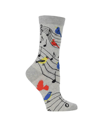 WHD socks Light Gray / Medium Bird Song Socks Perfect Bird Lovers Gift