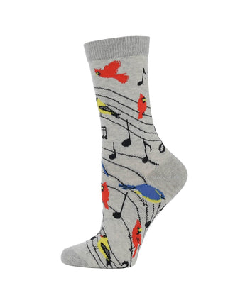 WHD socks Light Gray / Medium Bird Song Socks Perfect Bird Lovers Gift
