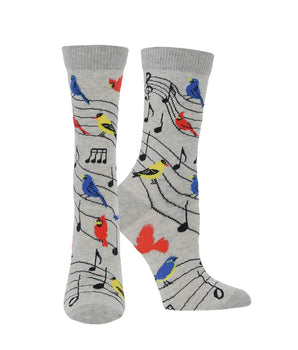 WHD socks Light Gray / Medium Bird Song Socks Perfect Bird Lovers Gift
