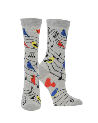 WHD socks Light Gray / Medium Bird Song Socks Perfect Bird Lovers Gift