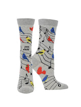 WHD socks Light Gray / Medium Bird Song Socks Perfect Bird Lovers Gift