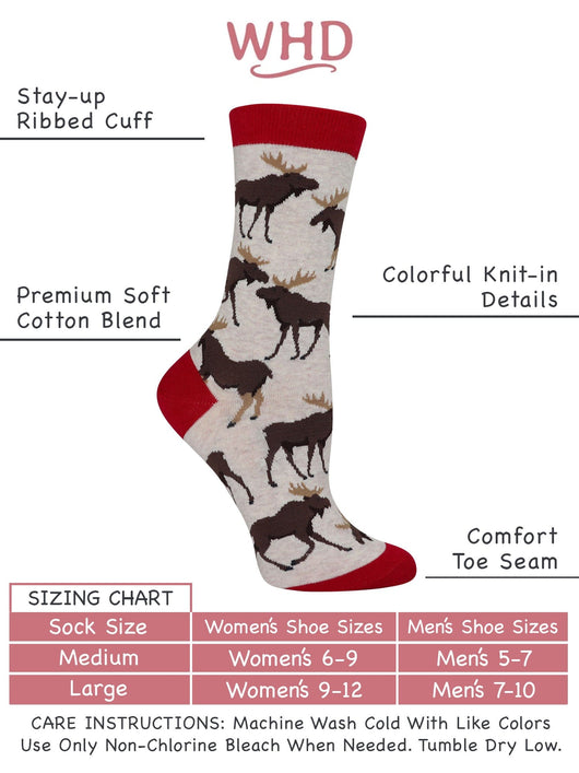 WHD socks Moose Socks Perfect Animal Lovers Gift