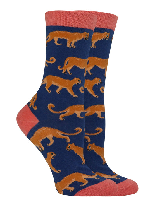 WHD socks Navy / Medium Mountain Lion Socks Perfect Animal Lovers Gift