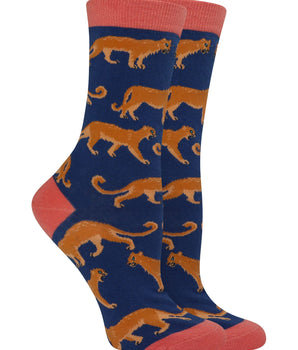 WHD socks Navy / Medium Mountain Lion Socks Perfect Animal Lovers Gift