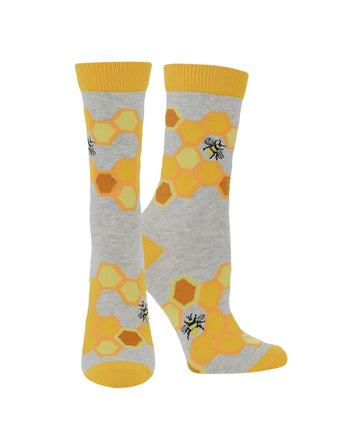 WHD socks Oatmeal Heather / Medium WHD Bee Socks | Gifts for Bee Lovers | 1-Pack/2-Pack