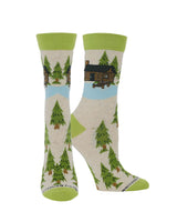 WHD socks Oatmeal / Large Cabin on the Lake Socks for Perfect Anglers Gift