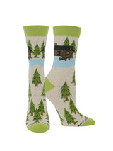 WHD socks Oatmeal / Large Cabin on the Lake Socks for Perfect Anglers Gift