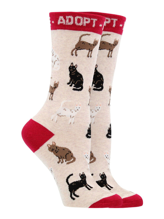 WHD socks Oatmeal / Medium Adopt a Cat Socks Perfect Cat Lovers Gift