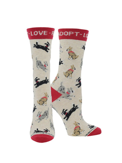 WHD socks Oatmeal / Medium Adopt a Dog Socks Perfect Dog Lovers Gift