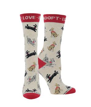 WHD socks Oatmeal / Medium Adopt a Dog Socks Perfect Dog Lovers Gift