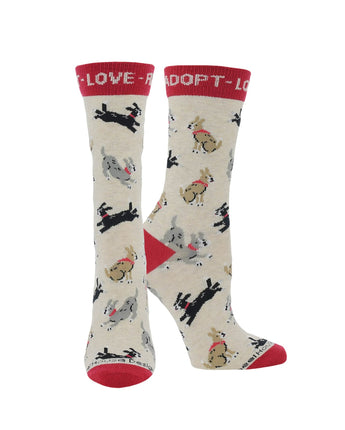 WHD socks Oatmeal / Medium Adopt a Dog Socks Perfect Dog Lovers Gift