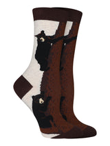 WHD socks Oatmeal / Medium Bear Crew Socks for Women and Men | Gift for Bear Lovers