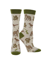 WHD socks Oatmeal / Medium Desert Animal Crew Socks for Women Coyote Gecko and Roadrunner Socks