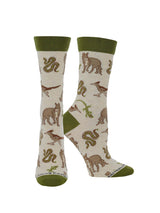 WHD socks Oatmeal / Medium Desert Animal Crew Socks for Women Coyote Gecko and Roadrunner Socks