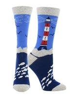 WHD socks Oatmeal / Medium Lighthouse Socks for Perfect Ocean Lovers Gift