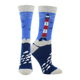 WHD socks Oatmeal / Medium Lighthouse Socks for Perfect Ocean Lovers Gift