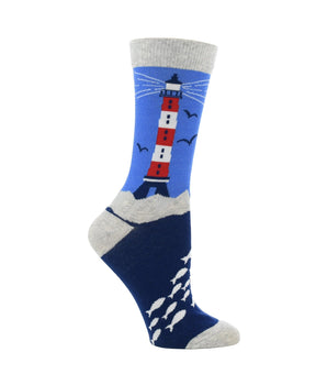WHD socks Oatmeal / Medium Lighthouse Socks for Perfect Ocean Lovers Gift