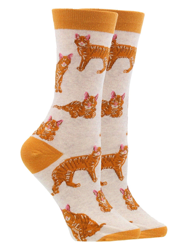 WHD socks Oatmeal / Medium Orange Tabby Cat Socks Perfect Cat Lovers Gift