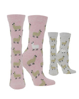 WHD socks Pink Heather/Ash Heather / Medium WHD Cute Fuzzy Llama Socks for Women
