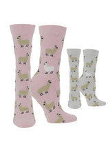 WHD socks Pink Heather/Ash Heather / Medium WHD Cute Fuzzy Llama Socks for Women