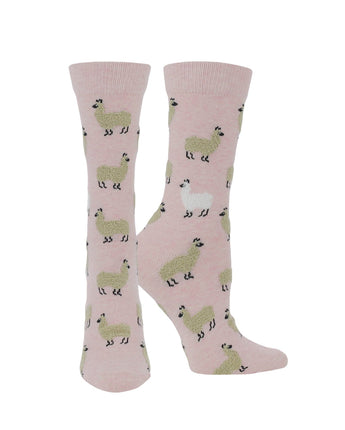 WHD socks Pink Heather / Medium WHD Cute Fuzzy Llama Socks for Women
