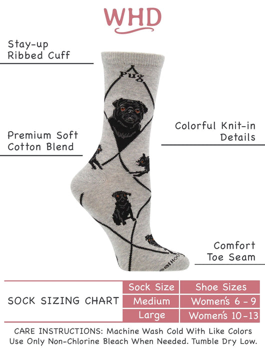 WHD socks Pug Socks for Women | Perfect Dog Lovers Gift
