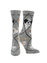 WHD socks Puppy Cut Gray / Medium Shih Tzu Socks Perfect Dog Lovers Gift