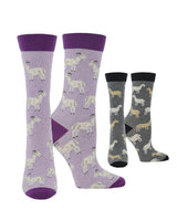 WHD socks Purple Heather/Charcoal / Medium WHD Goat Socks | Gift for Goat Lovers | 1-Pack/2-Pack
