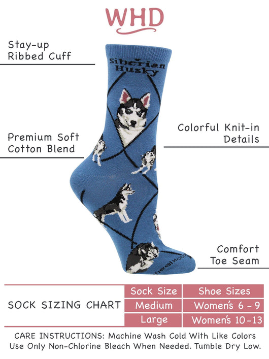 WHD socks Siberian Husky Socks for Women | Perfect Dog Lovers Gift