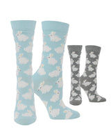 Cute Fuzzy Bunny Socks for Women | Bunny Rabbit Crew Socks | 1-Pack/2-Pack