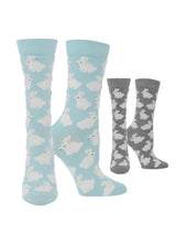 Cute Fuzzy Bunny Socks for Women | Bunny Rabbit Crew Socks | 1-Pack/2-Pack
