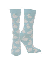 WHD socks Soft Blue / Medium Cute Fuzzy Bunny Socks for Women | Fuzzy Bunny Rabbit Crew Socks|1-Pack/2-Pack