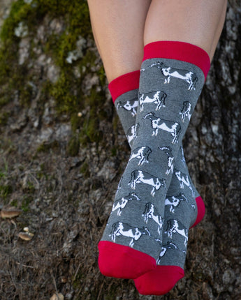 WHD socks WHD Cattle Crew Socks for Women & Men | Gift for Cow Lovers, Barnyard Fun
