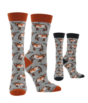 WHD socks WHD Cattle Crew Socks for Women & Men | Gift for Cow Lovers, Barnyard Fun