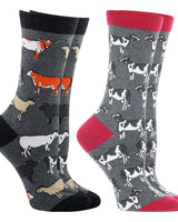 WHD socks WHD Cattle Crew Socks for Women & Men | Gift for Cow Lovers, Barnyard Fun