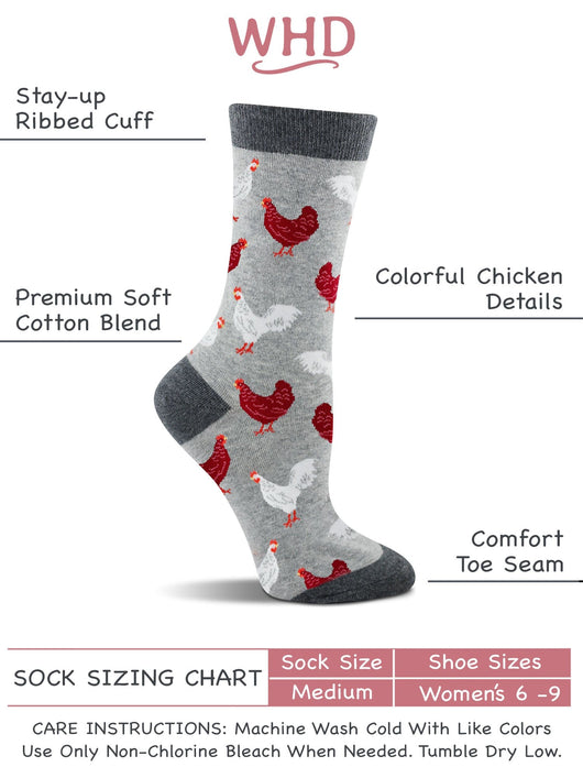 WHD socks WHD Chicken Socks for Women | Gift for Chicken Lovers