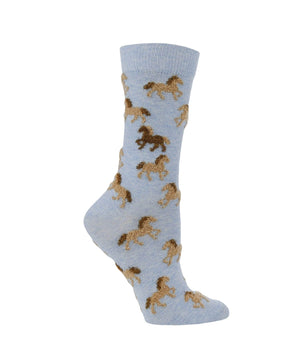 WHD socks WHD Cute Fuzzy Horse Socks for Women | Gift for Horse Lovers | 1-Pack/2-Pack