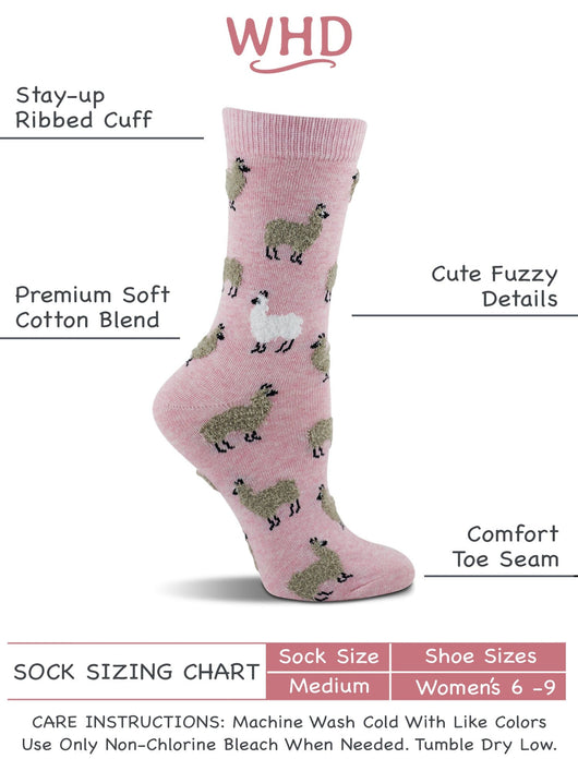 WHD Cute Fuzzy Llama Socks for Women