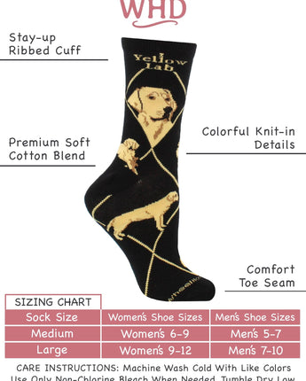 WHD socks Yellow Lab Socks for Women and Men | Perfect Dog Lovers Gift