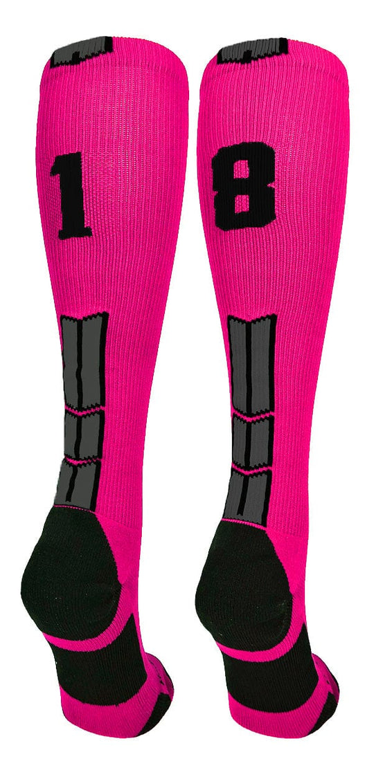 Player Id Jersey Number Socks Over the Calf Length Neon Pink Black