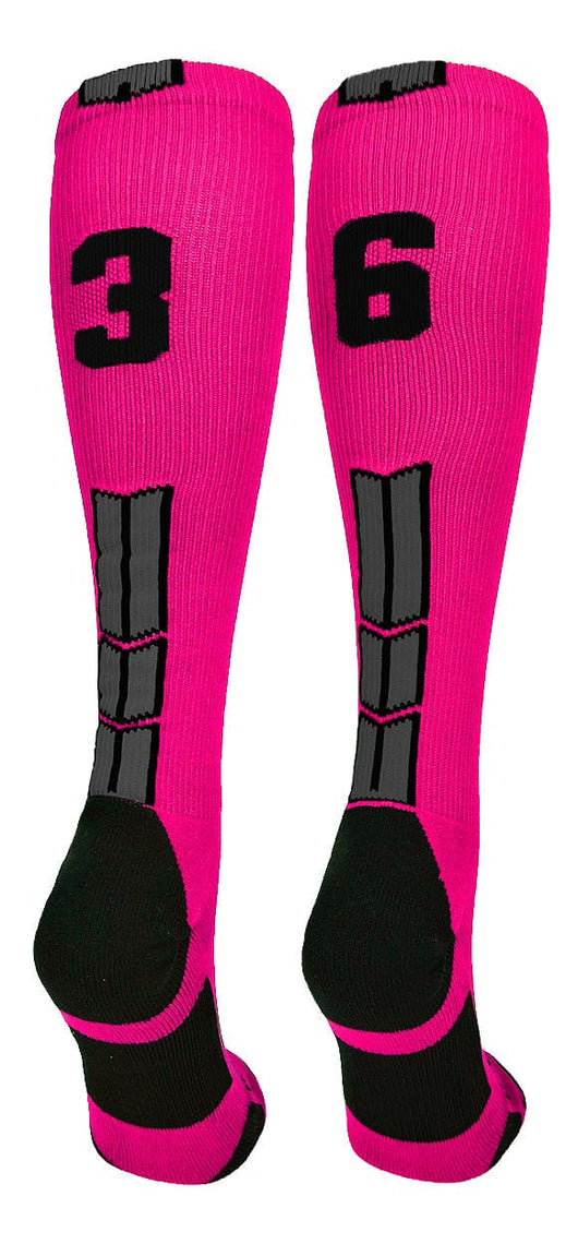 Player Id Jersey Number Socks Over the Calf Length Neon Pink Black