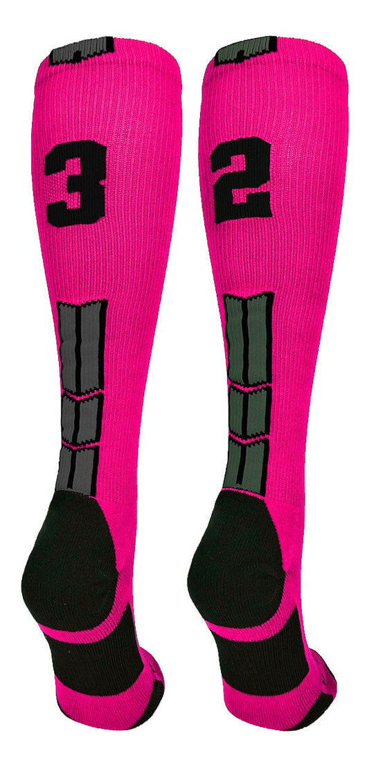 Player Id Jersey Number Socks Over the Calf Length Neon Pink Black
