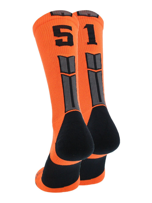 MadSportsStuff socks #51 / Medium Player Id Jersey Number Socks Crew Length Orange Black