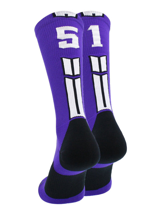 MadSportsStuff socks #51 / Medium Player Id Jersey Number Socks Crew Length Purple White