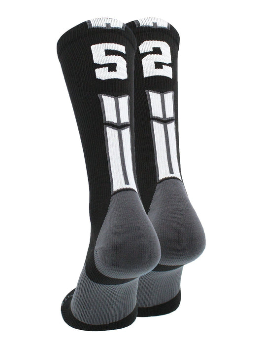 MadSportsStuff socks #52 / Medium Player Id Jersey Number Socks Crew Length Black White